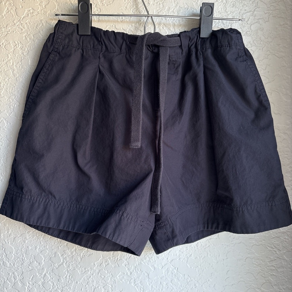 Vince Womens XS Shorts Navy Cotton Casual Pleated Drawstring Coastal Preppy